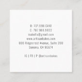 Bakkerbakkersgebak Waterverf Vierkante Visitekaartje (Achterkant)