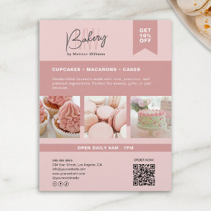 Bakkerij Aangepast Monogram Logo Roze Flyer