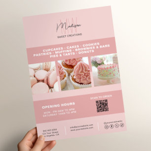 Bakkerij Aangepast Monogram Logo Zakelijke Marketi Flyer