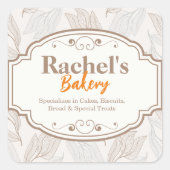 Bakkerij aangepaste bewerkbare label Sticker (Voorkant)
