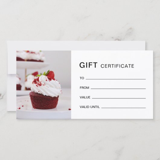 Bakkerij Aangepaste Foto QR Witte Cadeaubon (Voorkant)