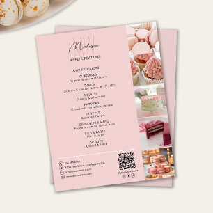 Bakkerij Aangepaste Monogram Foto QR Producten Flyer