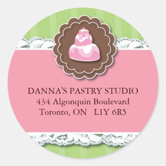 Bakkerij Adresetiketten Ronde Sticker (Voorkant)