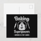 Bakkerij Bake Baking Baker Superpower Cake Gift Id Briefkaart (Voorkant / Achterkant)