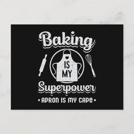 Bakkerij Bake Baking Baker Superpower Cake Gift Id Briefkaart (Voorkant)