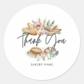 Bakkerij Baking Pastry Zelfgemaakt Dank u Ronde Sticker (Voorkant)