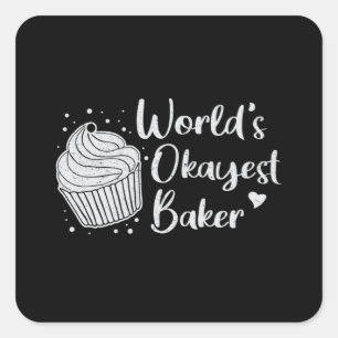 Bakkerij bakken Bakkersbrood Bake Cake cadeau idee Vierkante Sticker