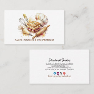 Bakkerij Banketbakker Aquarel Goud Bakken Catering Visitekaartje