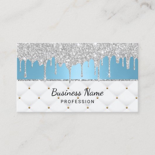 Bakkerij banketbakker Modern zilver druppels baby Visitekaartje (Voorkant)