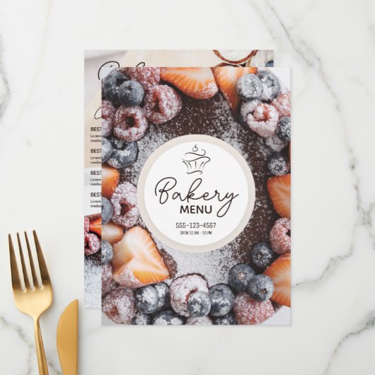 Bakkerij / Banketbakkerij / Bakwinkel (Sjabloon) Menu (Voorkant / Achterkant in situ)