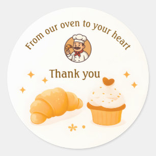 Bakkerij Bedankt Sticker Aangepast Chef Logo Ontw