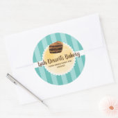 Bakkerij Bedrijf Blauwgroen Blauwe Cake Bakkerij V Ronde Sticker (Envelop)