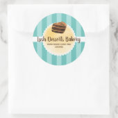 Bakkerij Bedrijf Blauwgroen Blauwe Cake Bakkerij V Ronde Sticker (Tas)