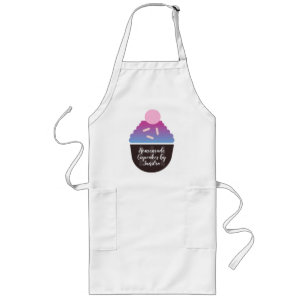 Bakkerij Bedrijfs Cupcake Gradiënt Logo Lang Schort