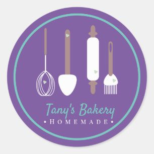 Bakkerij Benodigdheden Cake Logo Thuis Bakkerij Ronde Sticker
