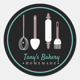Bakkerij Benodigdheden Cake Logo Thuis Bakkerij Ronde Sticker