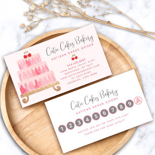 Bakkerij Blush Roze Cake Gebak Chef Eenvoudig Mode Klantenkaartje