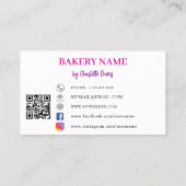 Bakkerij blush roze cupcakes gebak QR code Visitekaartje (Achterkant)