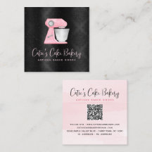 Bakkerij Blush Roze Keukenmixer QR-code op Zwart