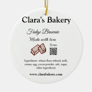 Bakkerij brownie voeg ingrediënten gemaakt met lie keramisch ornament