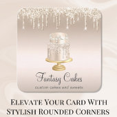 Bakkerij-bruiloft Gold Glitter QR-code Vierkante Visitekaartje