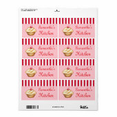 Bakkerij Business Custom Keuken Cupcake Gift Label (Full Sheet)