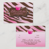 Bakkerij-cadeaubonaat Chocolade Cupcake Kortingskaartje (Voorkant / Achterkant)