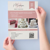 Bakkerij Cake Aangepaste Monogram Logo Flyer (Hand)