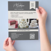 Bakkerij Cake Aangepaste Monogram Logo Grijs Flyer (Hand)