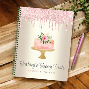 Bakkerij Cake Blush Roze Glittersuikers Desserttaf Notitieboek