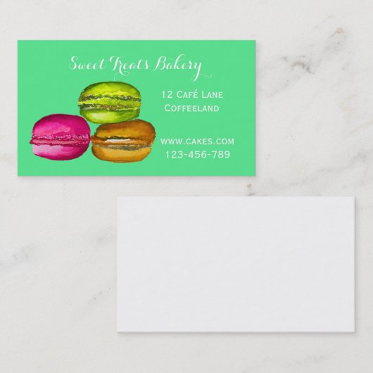 Bakkerij cake schattig macaron Franse stijl Visitekaartje (Voorkant / Achterkant)
