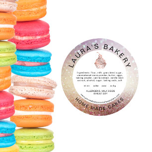 Bakkerij Cakes Cupcake Ingredientenlijst Voedselet Ronde Sticker