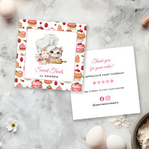 Bakkerij Chef Kitten Bedankt Vierkante Visitekaartje