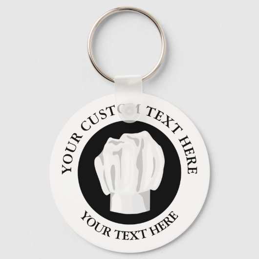 Bakkerij Chef Pet Aangepaste tekst Logo Sleutelhan Sleutelhanger (Voorkant)