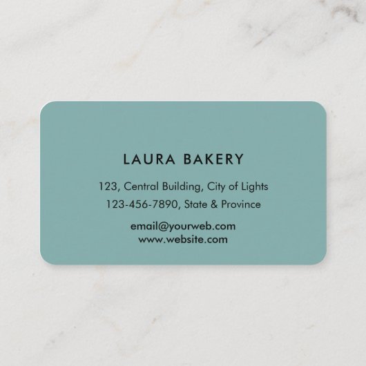 Bakkerij Chef Whisk Rolling Pin Piping Bag Groen Visitekaartje (Achterkant)