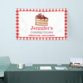 Bakkerij Chocolade Cake Red Gingham Promotie Spandoek (Beurs)