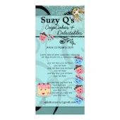 Bakkerij Cupcake Aqua Blue Swirled Rack Kaart (Achterkant)