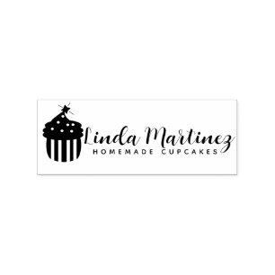 Bakkerij Cupcake Bakker Thuisgemaakt Script Logo Rubberstempel
