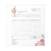 Bakkerij Cupcake Bestelformulier Factuur Notitiebl Notitieblok (Voorkant)