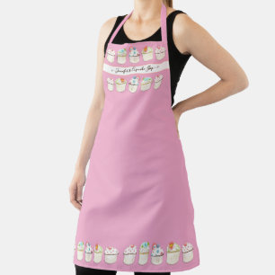 Bakkerij Cupcake Shop Waterverf Roze Sprinkles Schort