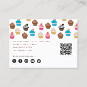 Bakkerij Cupcakes Snoepjes Bakken QR Code Social M Visitekaartje (Achterkant)
