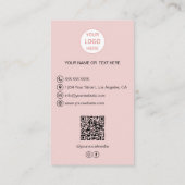 Bakkerij Custom Foto Logo QR Roze Visitekaartje (Achterkant)
