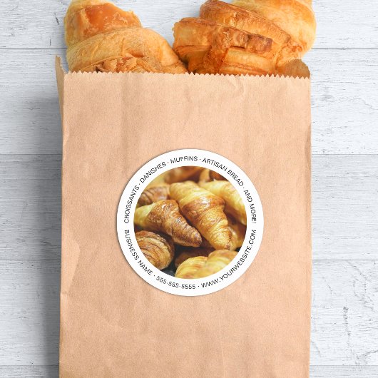 Bakkerij Custom Foto Wit Ronde Sticker