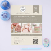 Bakkerij Custom Logo Beige Flyer (Enkel)