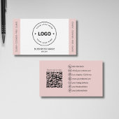 Bakkerij Custom Logo QR Code Blush Pink Visitekaartje