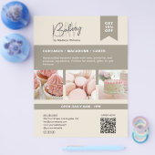 Bakkerij Custom Monogram Logo Beige Flyer (Enkel)