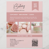 Bakkerij Custom Monogram Logo Pink Flyer (Voorkant)
