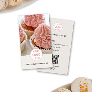 Bakkerij Custom Photo Logo QR Tan Visitekaartje