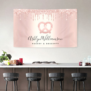 Bakkerij Dessert Pastry Chef Roos Gold Glitter Dri Spandoek