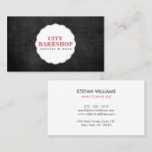 BAKKERIJ DOILY LOGO op ZWART HOUT Visitekaartje (Voorkant / Achterkant)
